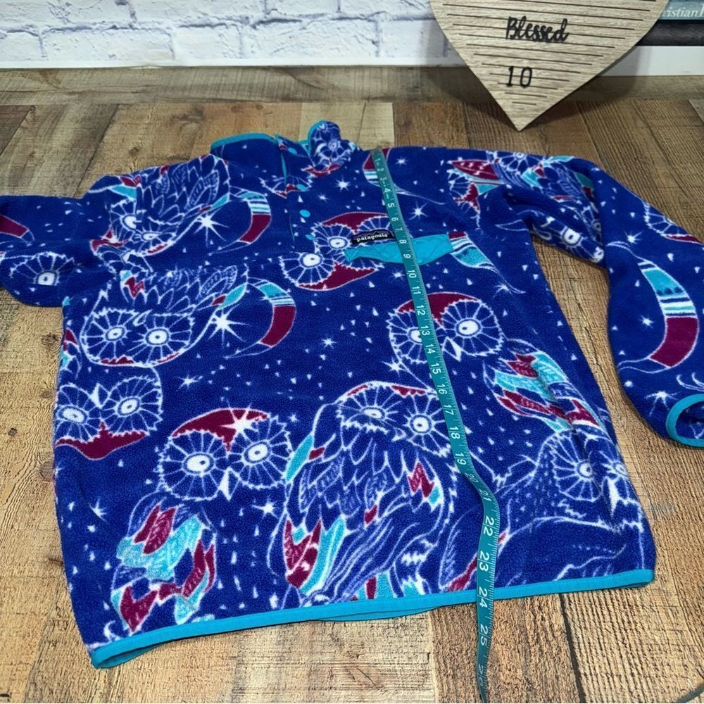 Patagonia Synchilla "Harvest Moon" Allover Owl Print Snap T Sweater - Picture 11 of 14